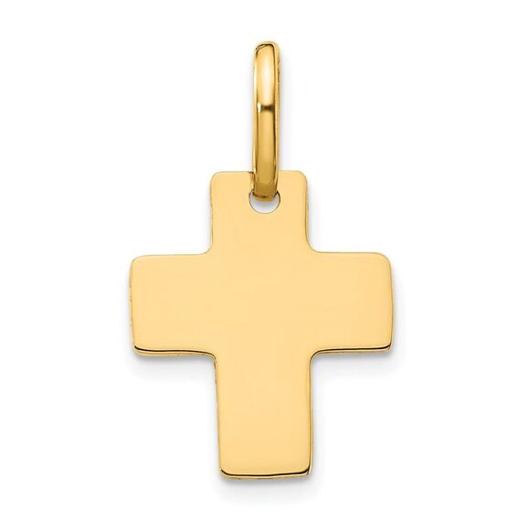 14k Yellow Gold Polished Cross Charm